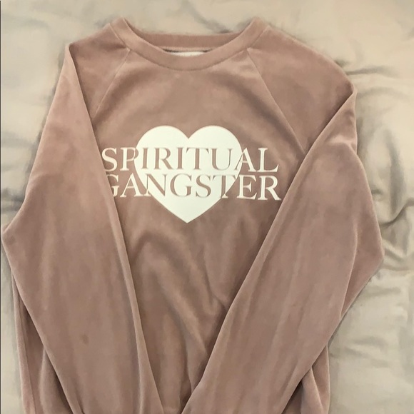 Tops - Spiritual gangster ‘velvet’ sweatshirt